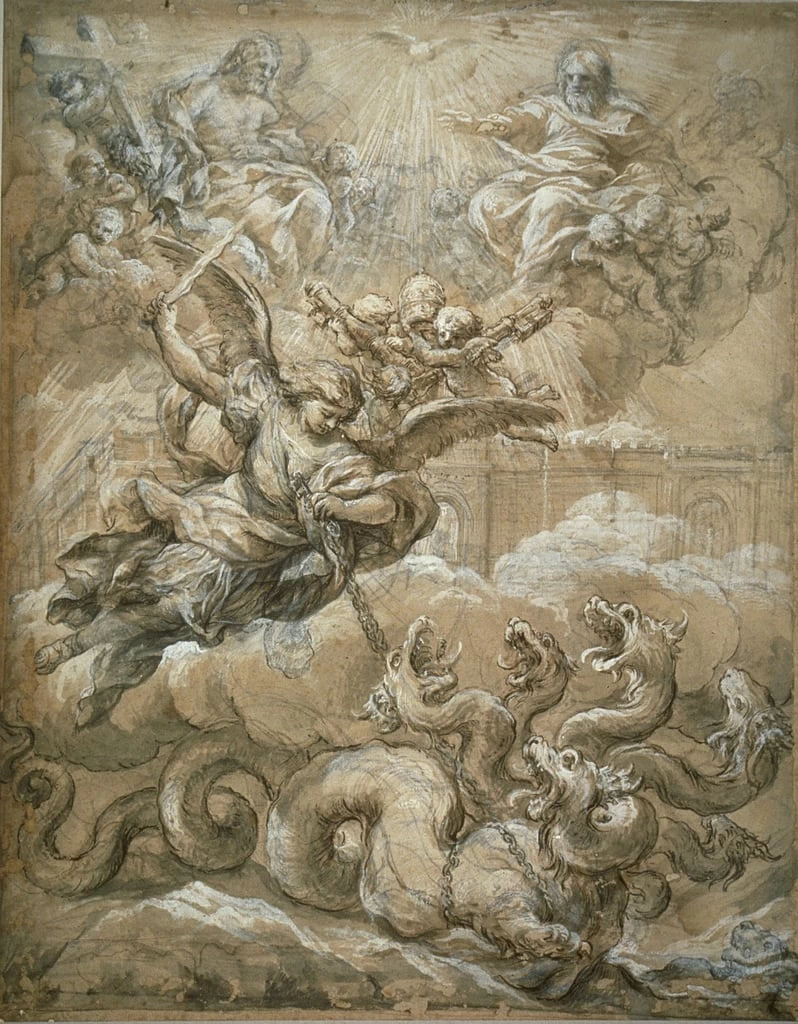 Studio - La santissima Trinità con San Miche e il drago, The Art Institute of Chicago